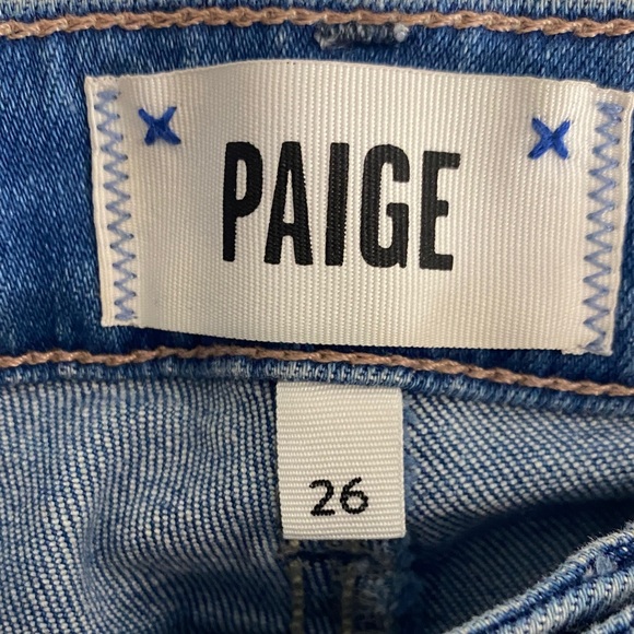 PAIGE Genevieve Flare Jeans | Petite 26 | High Rise Stretch Denim | 29” Inseam - Picture 2 of 16